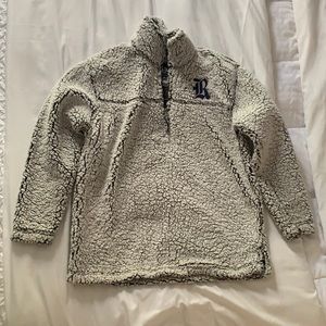 Rice Logo Sherpa Quarter Zip Pullover